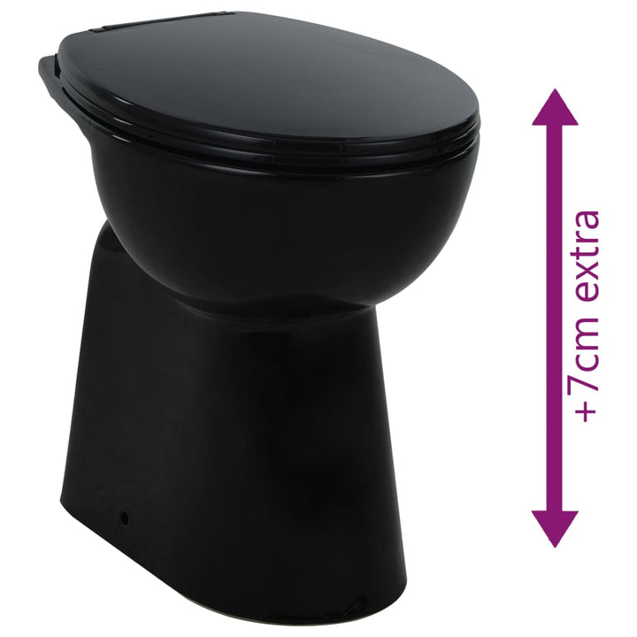 Toilet verhoogd 7 cm soft-close randloos keramiek zwart - Griffin Retail
