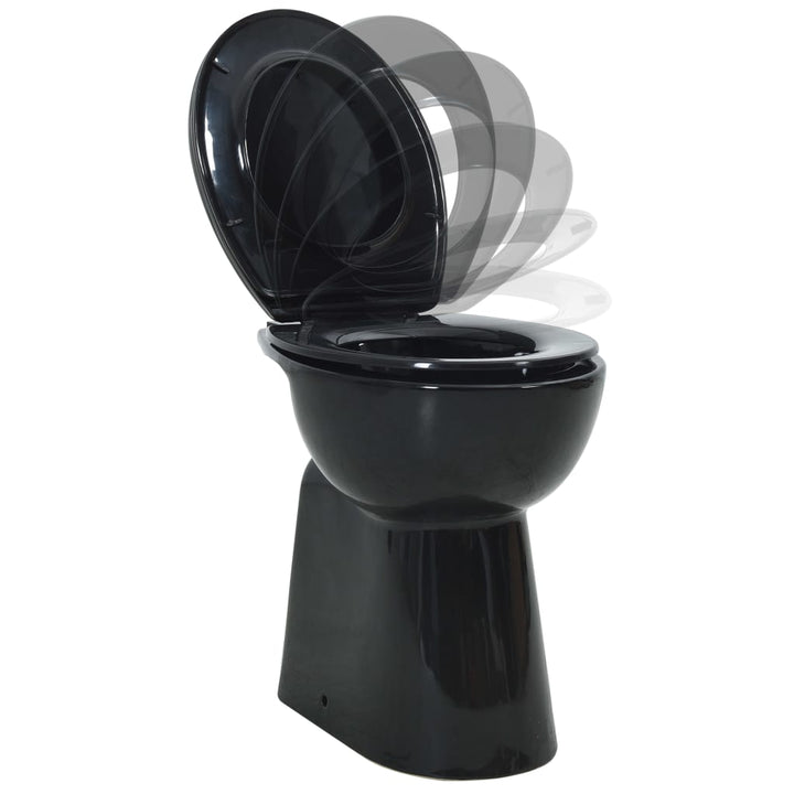 Toilet verhoogd 7 cm soft-close randloos keramiek zwart - Griffin Retail