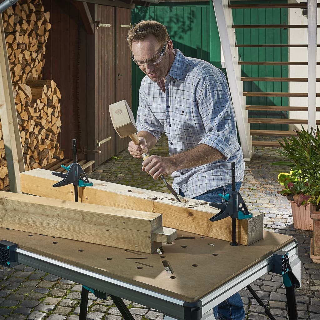 wolfcraft Werktafelklem PRO 65-150-W zwart en groen