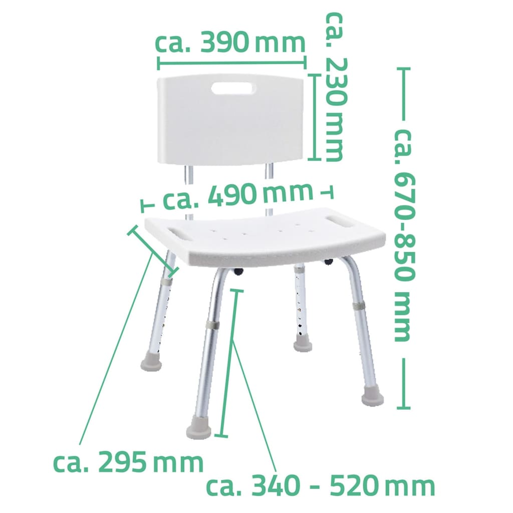 RIDDER Badkamerstoel 150 kg wit A00602101