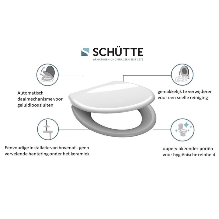 SCHÜTTE Toiletbril met soft-close quick-release ANTHRAZIT duroplast