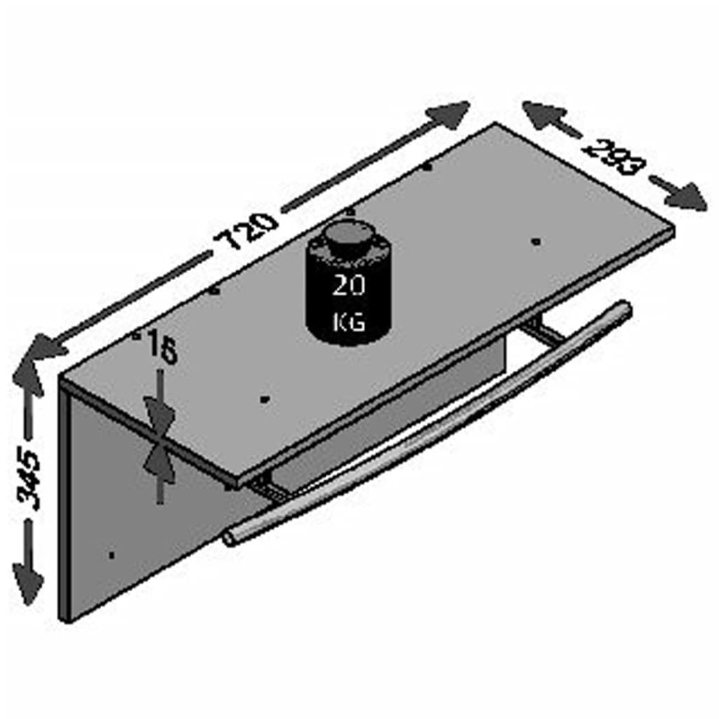 FMD Wandkapstok 72x29,3x34,5 cm hoogglans wit