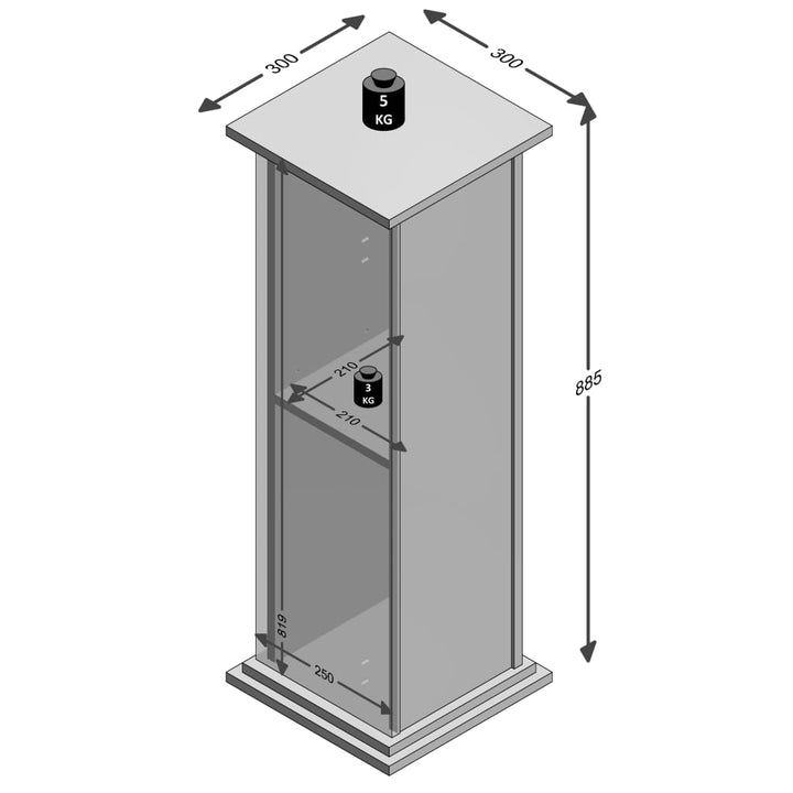 FMD Bijzettafel met deur 88,5 cm wit