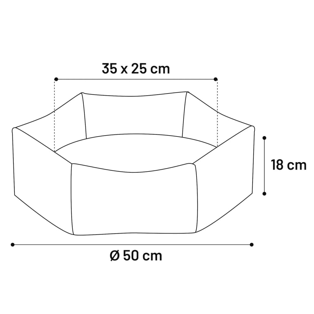 FLAMINGO Hondenmand met rits Ziva hexagonaal 50x18 cm terracottakleur