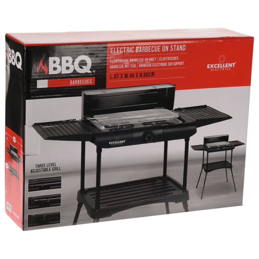 ProGarden Barbecue elektrisch op standaard 2000 W zwart