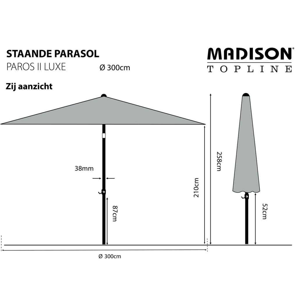 Madison Parasol Paros II Luxe 300 cm taupe