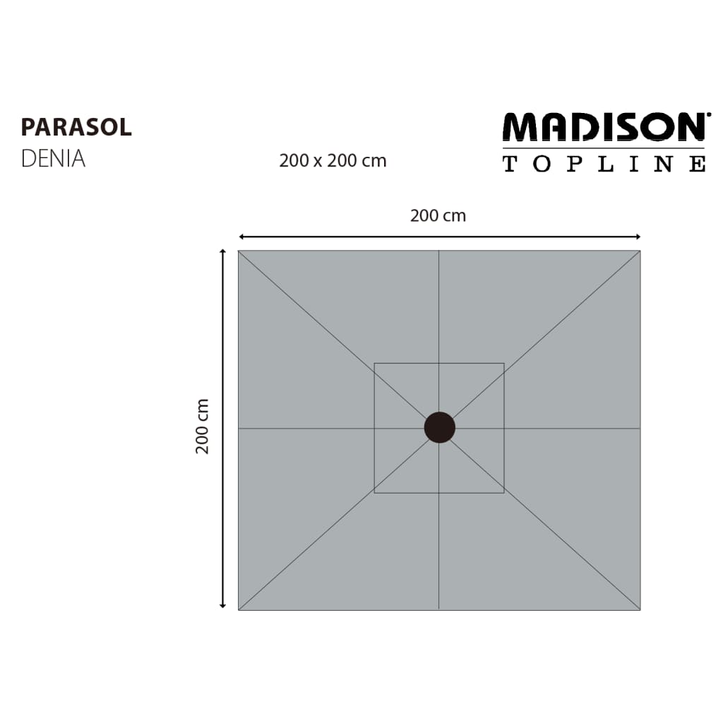 Madison Parasol Denia 200x200 cm grijs