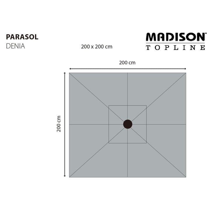 Madison Parasol Denia 200x200 cm grijs