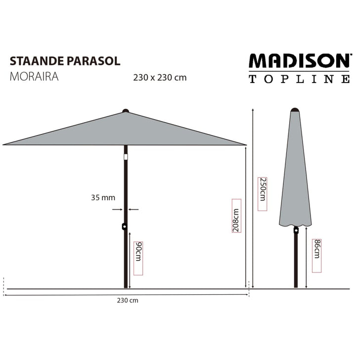 Madison Parasol Moraira 230x230 cm groen