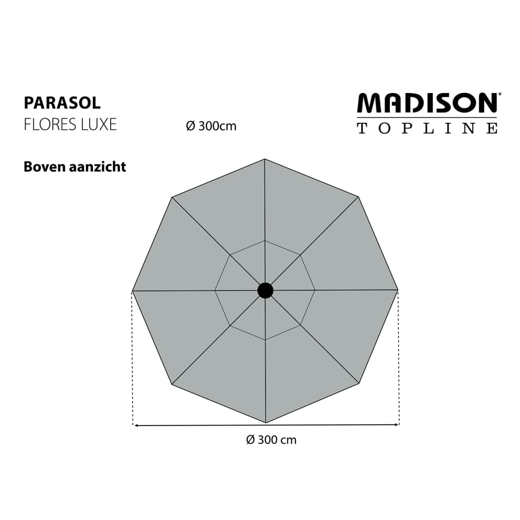 Madison Parasol Flores Luxe rond 300 cm saffierblauw