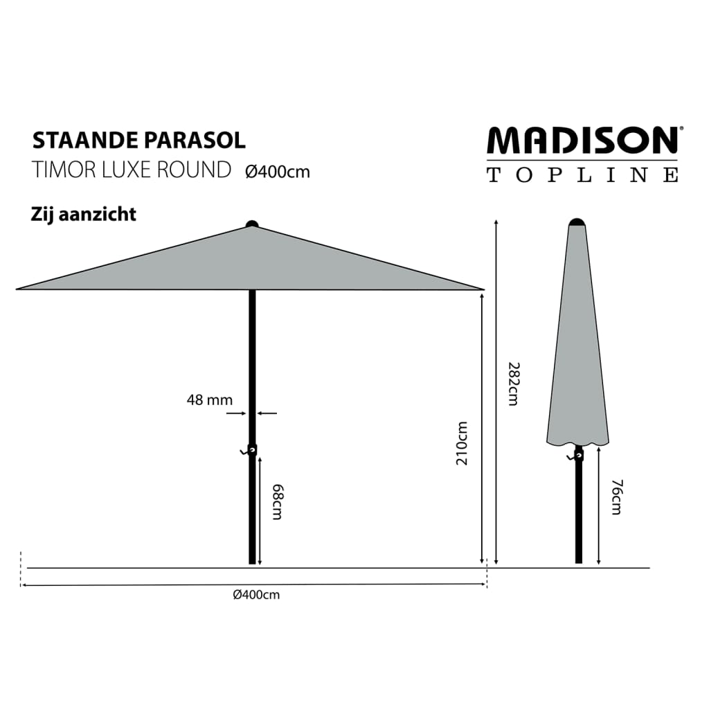 Madison Parasol Timor Luxe 400 cm taupe PAC8P015