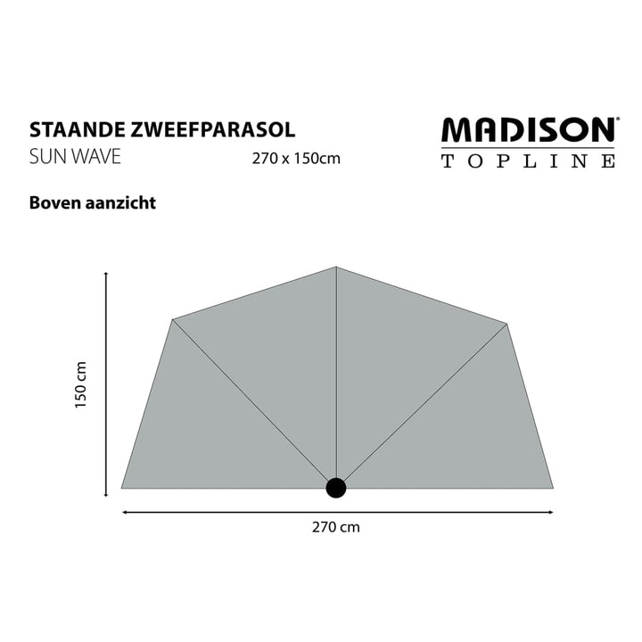 Madison Balkonparasol Sun Wave 270x150 cm goudgeel