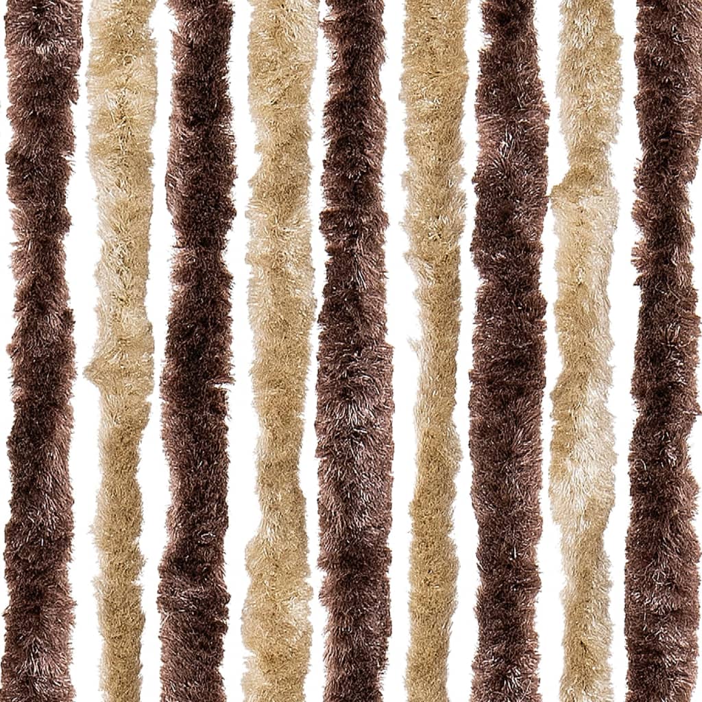 Vliegengordijn 90x220 cm chenille beige en lichtbruin