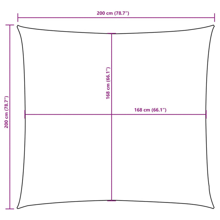 Zonnescherm vierkant 2x2 m oxford stof crèmekleurig