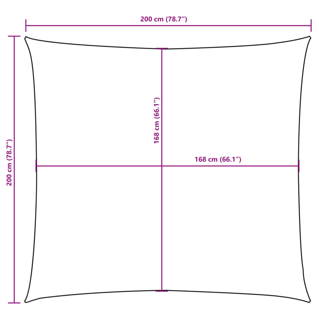 Zonnescherm vierkant 2x2 m oxford stof terracottakleurig