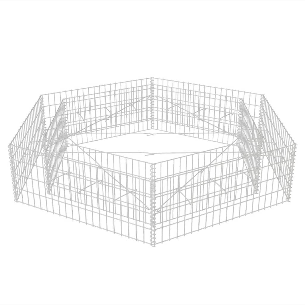 Gabion plantenbak verhoogd zeshoekig 200x173x40 cm