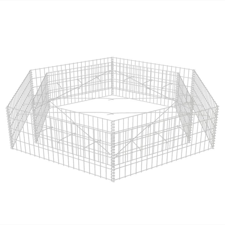 Gabion plantenbak verhoogd zeshoekig 200x173x40 cm