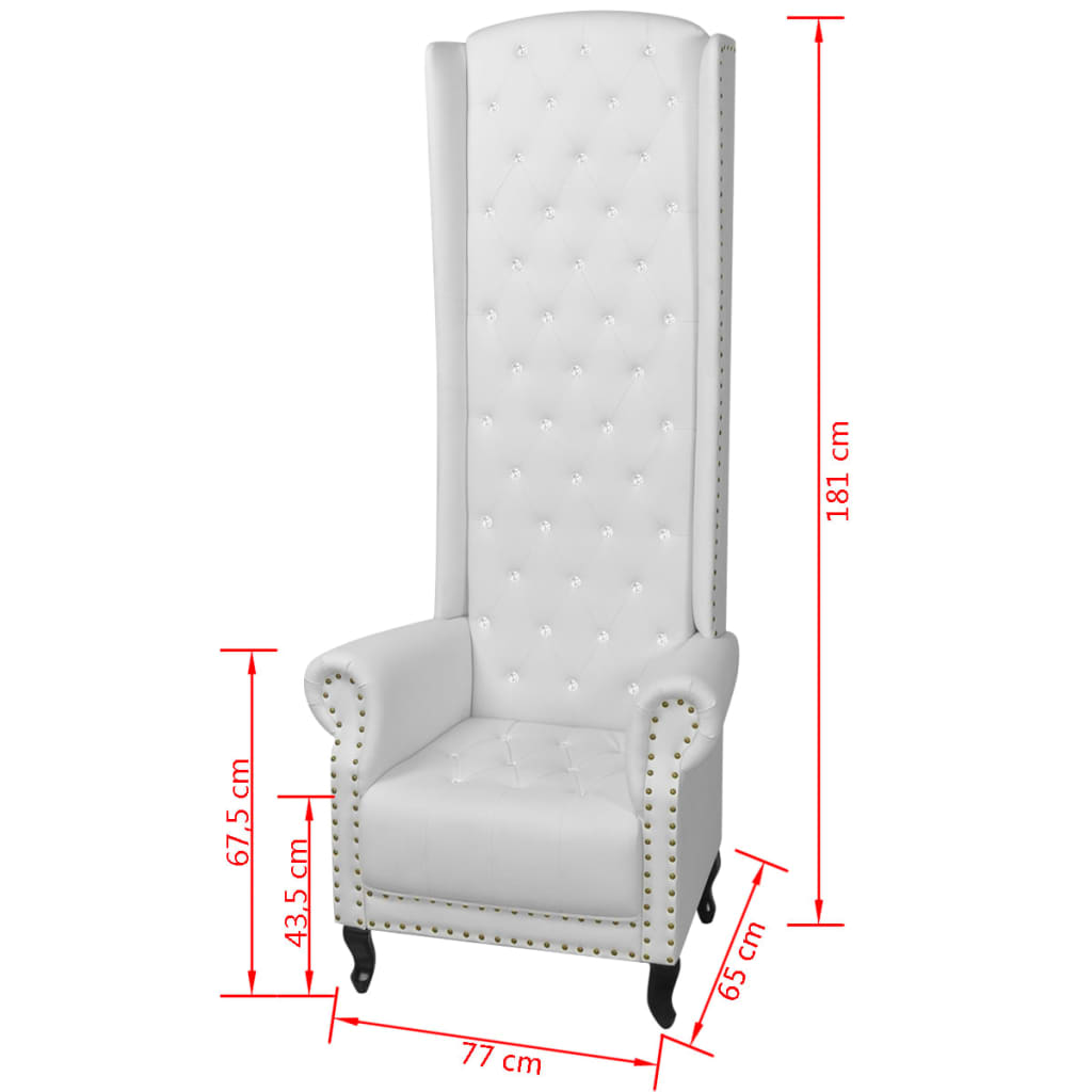 Hoge fauteuil wit 77x65x181 cm
