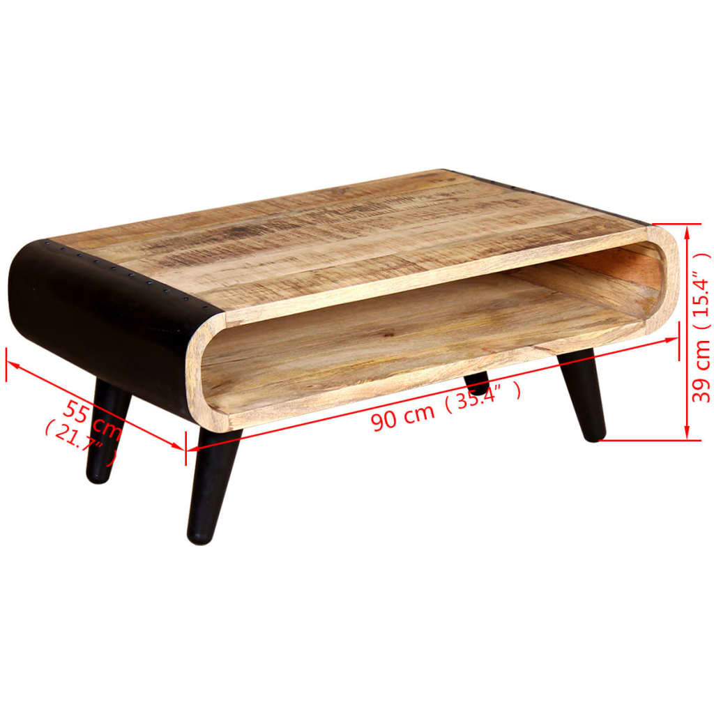 Salontafel 90x55x39 cm ruw mangohout