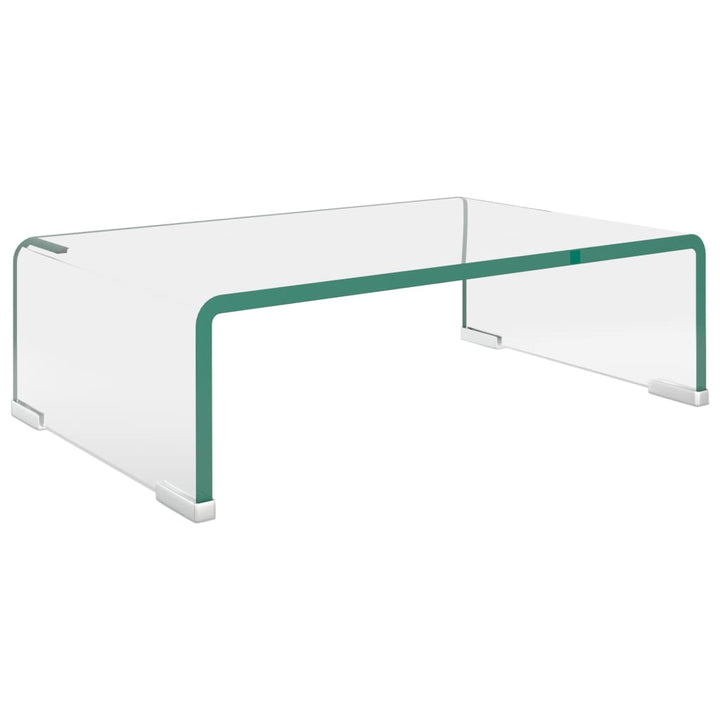 Tv-meubel/monitorverhoger transparant 40x25x11 cm glas