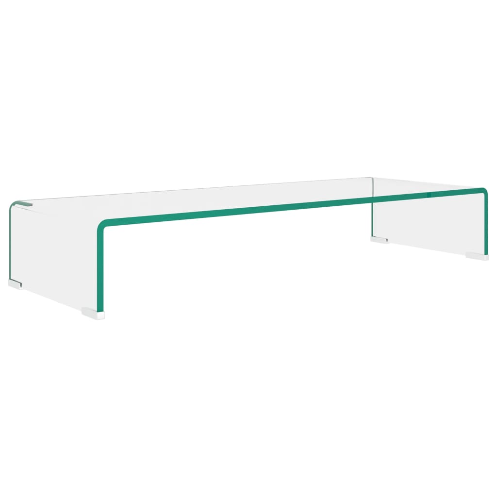 Tv-meubel/monitorverhoger transparant 80x30x13 cm glas