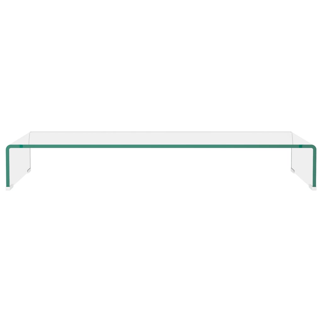 Tv-meubel/monitorverhoger transparant 90x30x13 cm glas