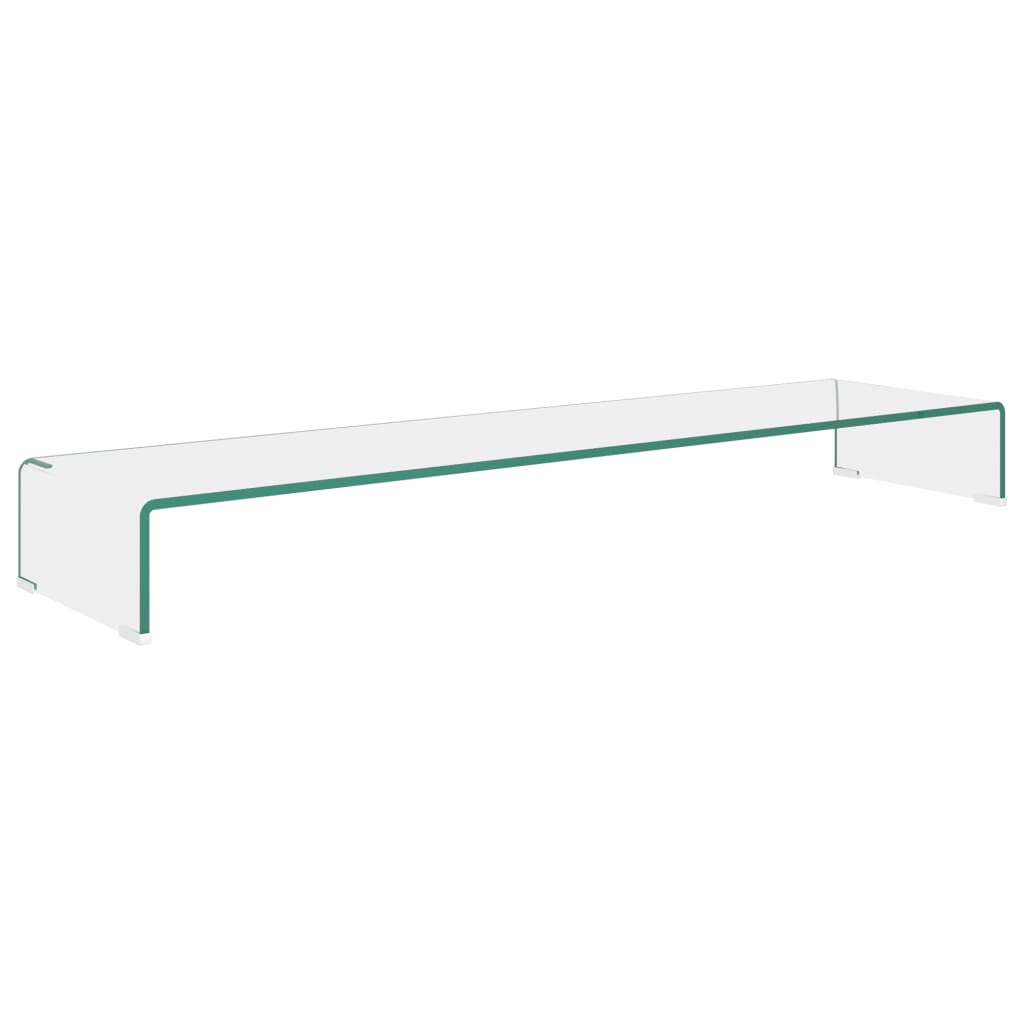 TV-meubel/monitorverhoger transparant 120x30x13 cm glas