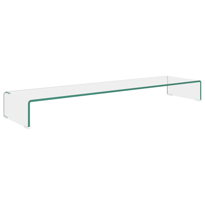 TV-meubel/monitorverhoger transparant 120x30x13 cm glas