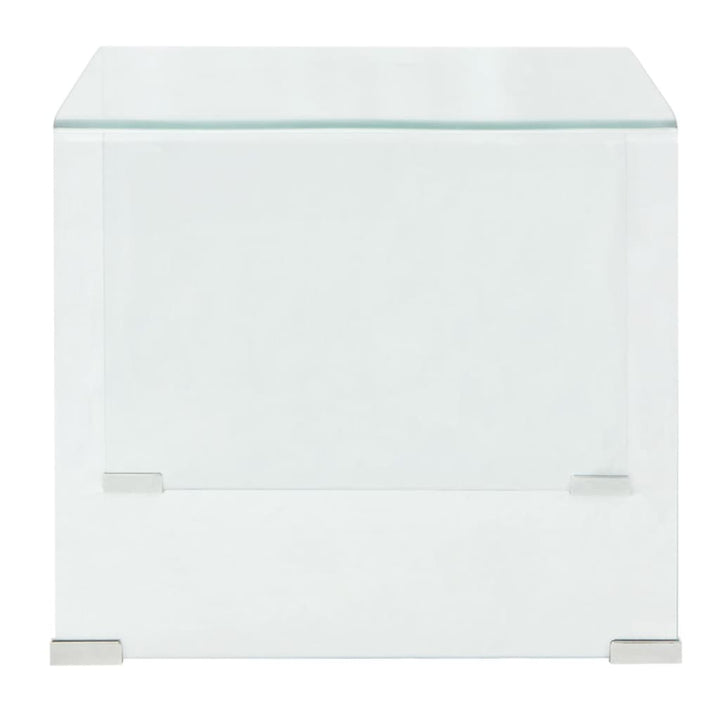 Salontafel transparant 49,5x50x45 cm gehard glas