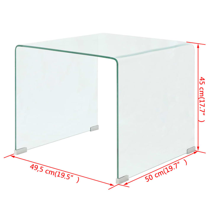 Salontafel transparant 49,5x50x45 cm gehard glas