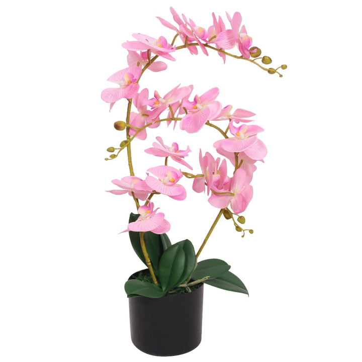 Kunstplant orchidee met pot 65 cm roze