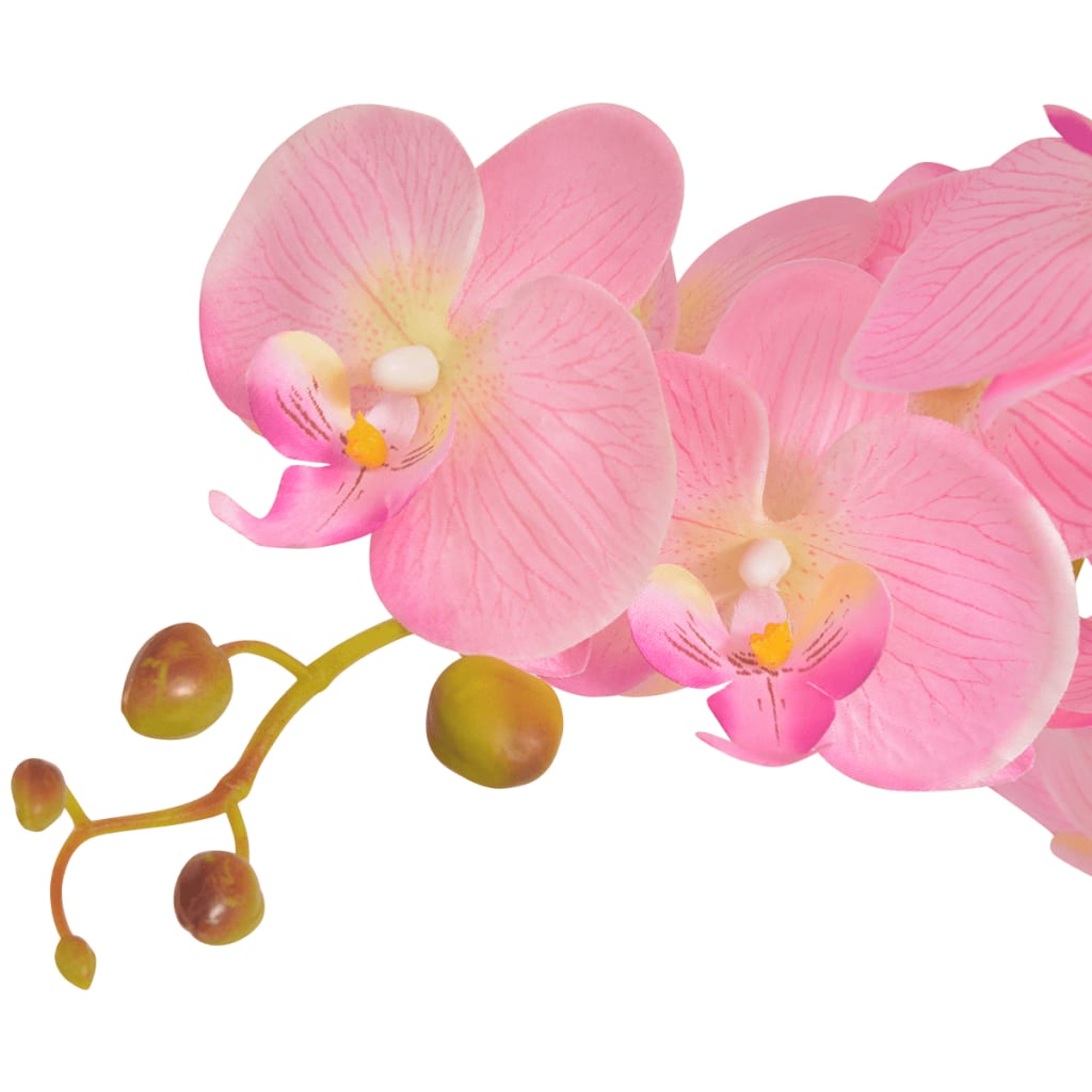 Kunstplant orchidee met pot 65 cm roze