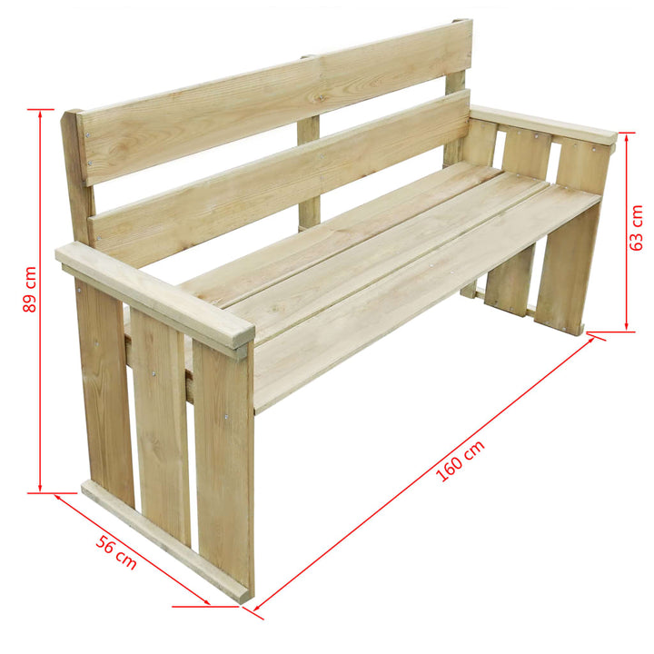 4-delige Tuinset geïmpregneerd grenenhout