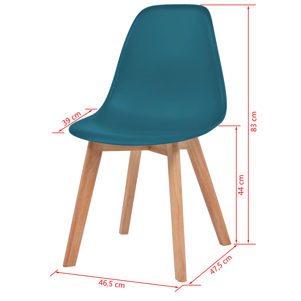 Eetkamerstoelen 4 st kunststof turquoise