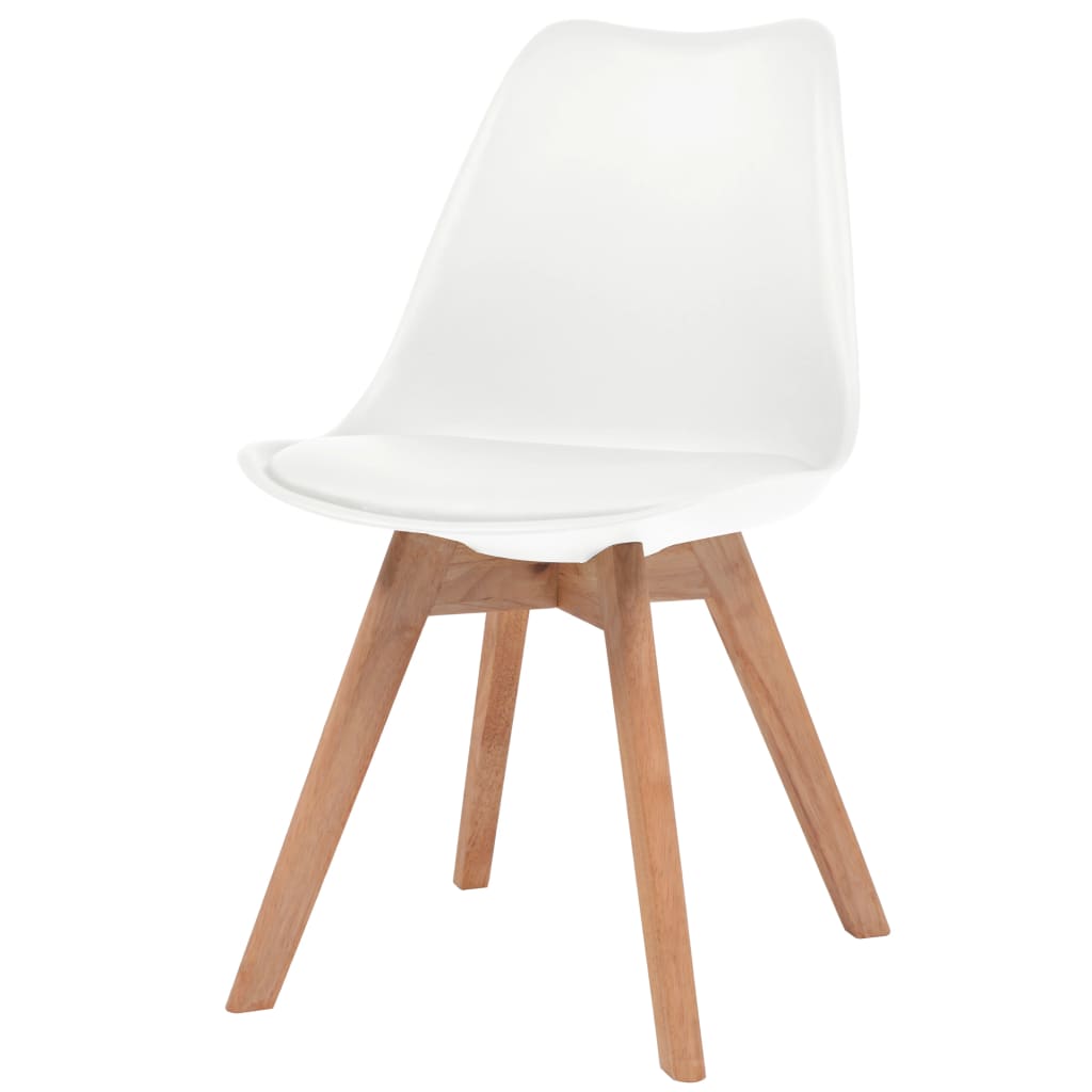 Eetkamerstoelen 4 st kunststof wit