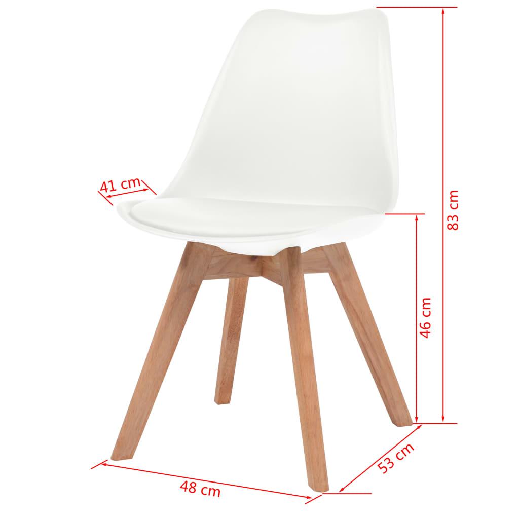 Eetkamerstoelen 4 st kunststof wit