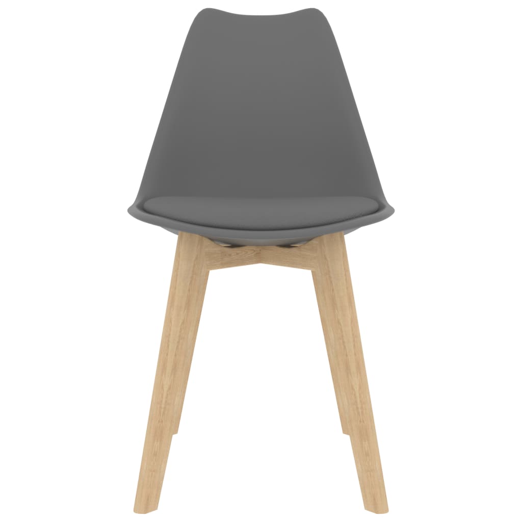 Eetkamerstoelen 4 st kunststof grijs