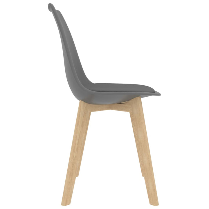 Eetkamerstoelen 4 st kunststof grijs