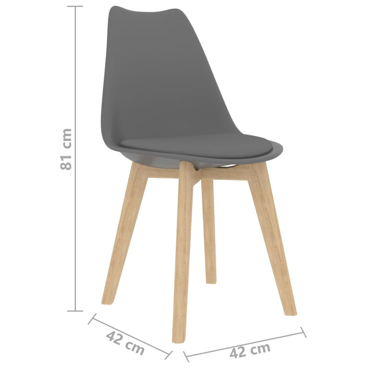 Eetkamerstoelen 4 st kunststof grijs