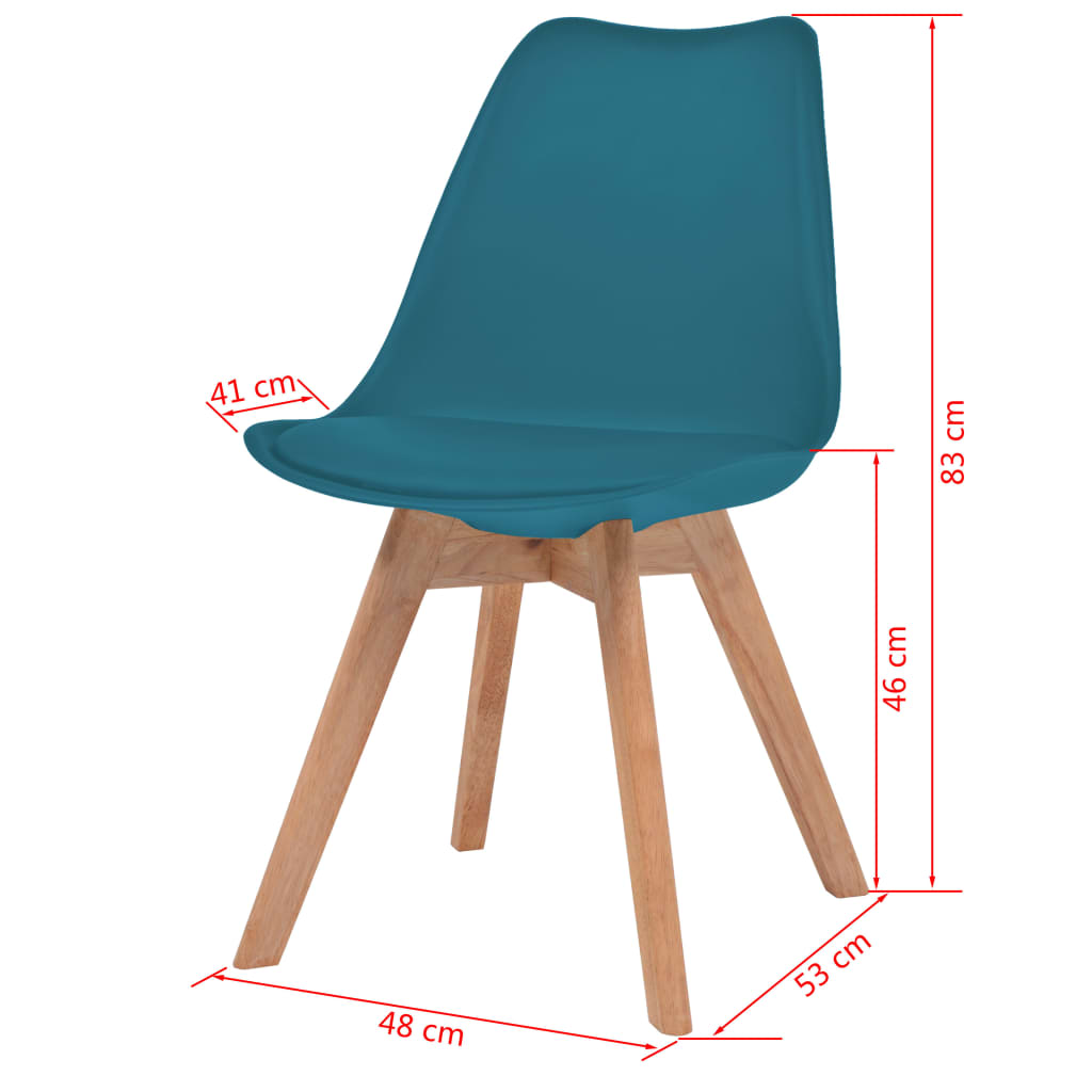 Eetkamerstoelen 4 st kunststof turquoise