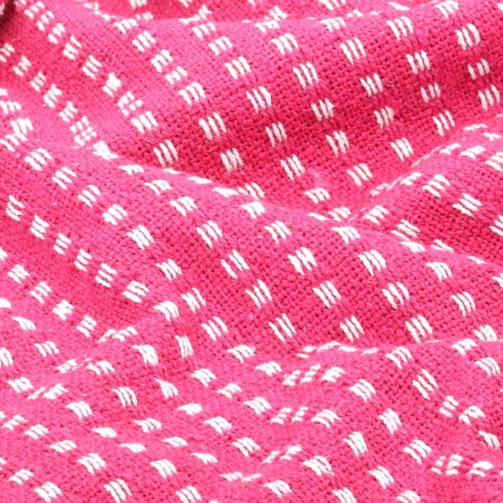 Plaid vierkantejes 160x210 cm katoen roze