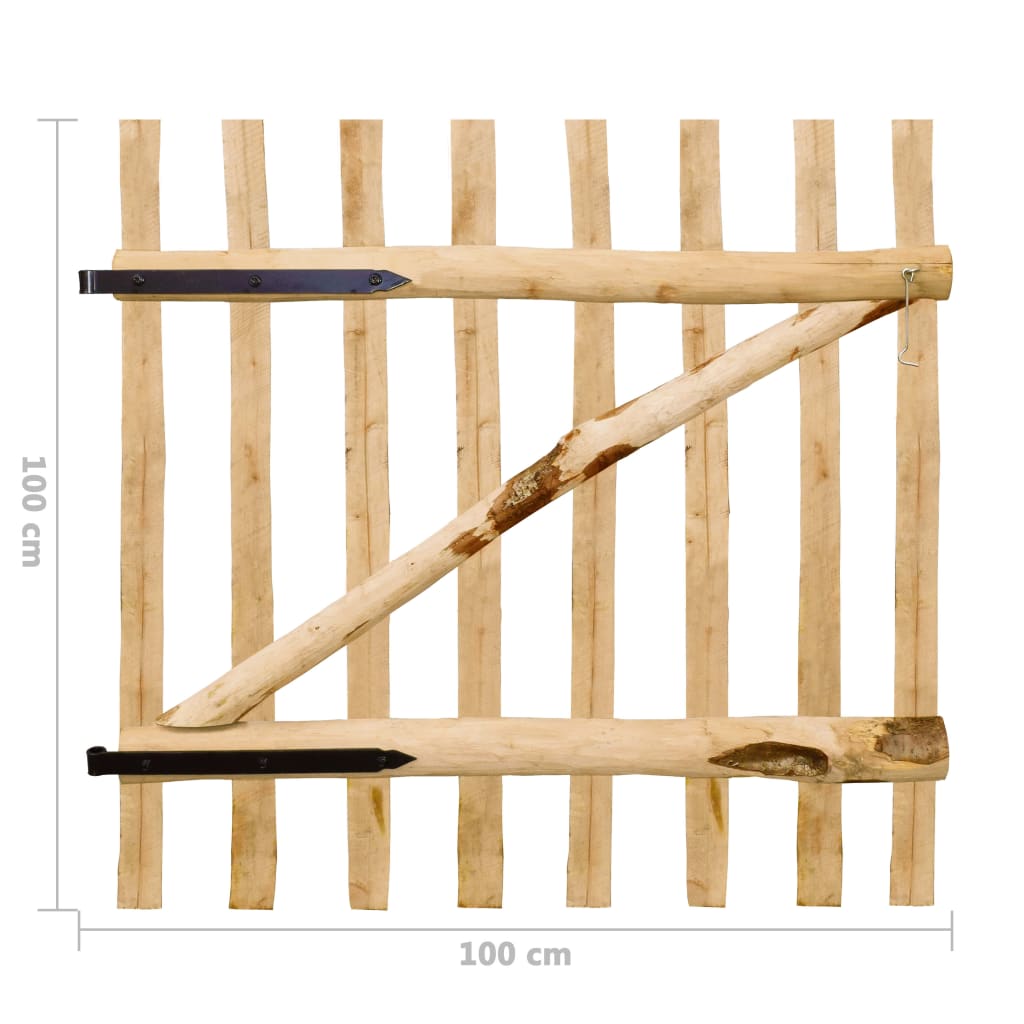 Poort enkel 100x100 cm hazelaarhout