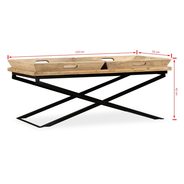 Salontafel 110x55x42 cm massief mangohout