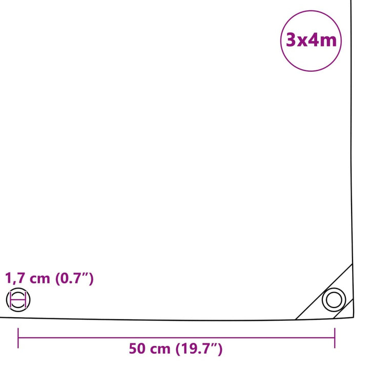 Dekzeil 650 g/m² 3x4 m groen