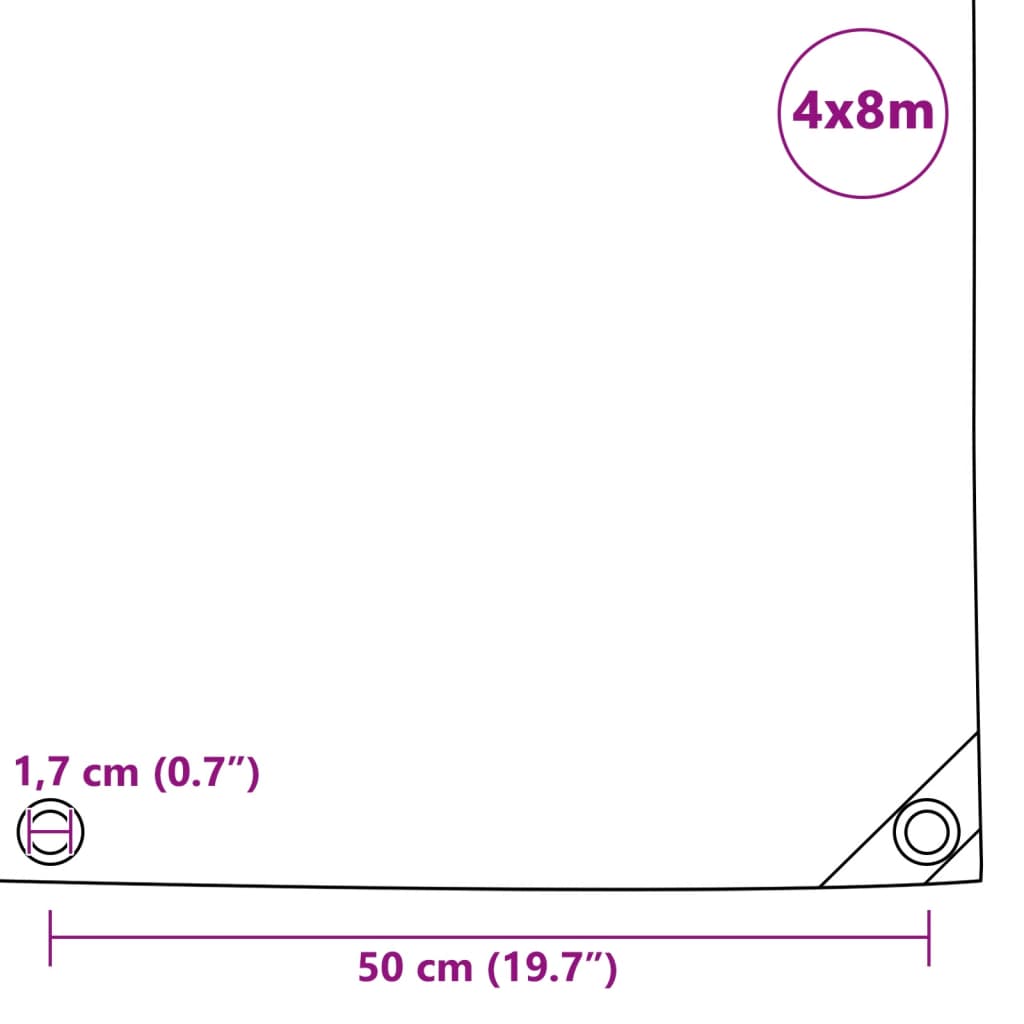 Dekzeil 650 g/m² 4x8 m wit