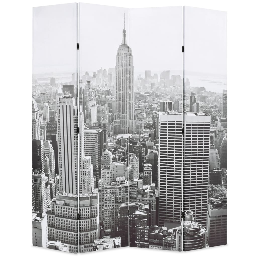 Kamerscherm New York bij daglicht 160x170 cm zwart en wit