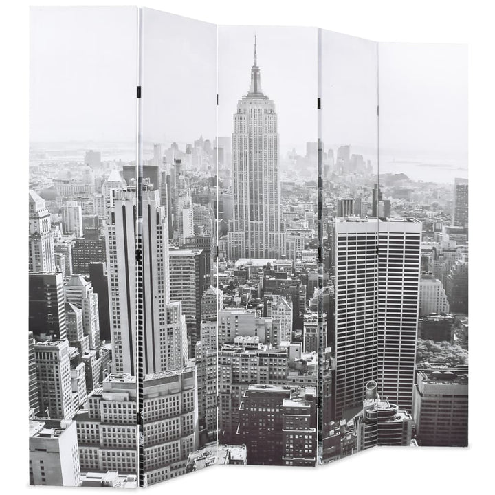 Kamerscherm New York bij daglicht 200x170 cm zwart en wit