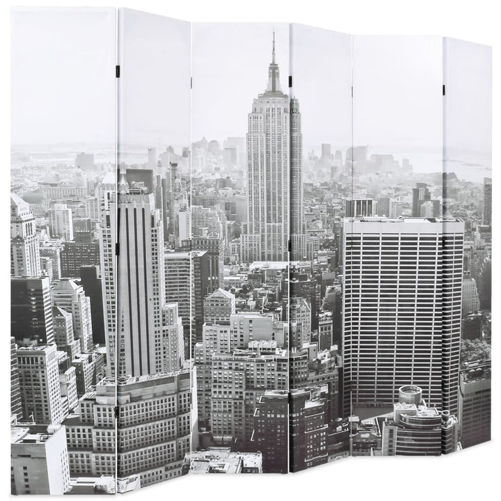 Kamerscherm New York bij daglicht 228x170 cm zwart en wit