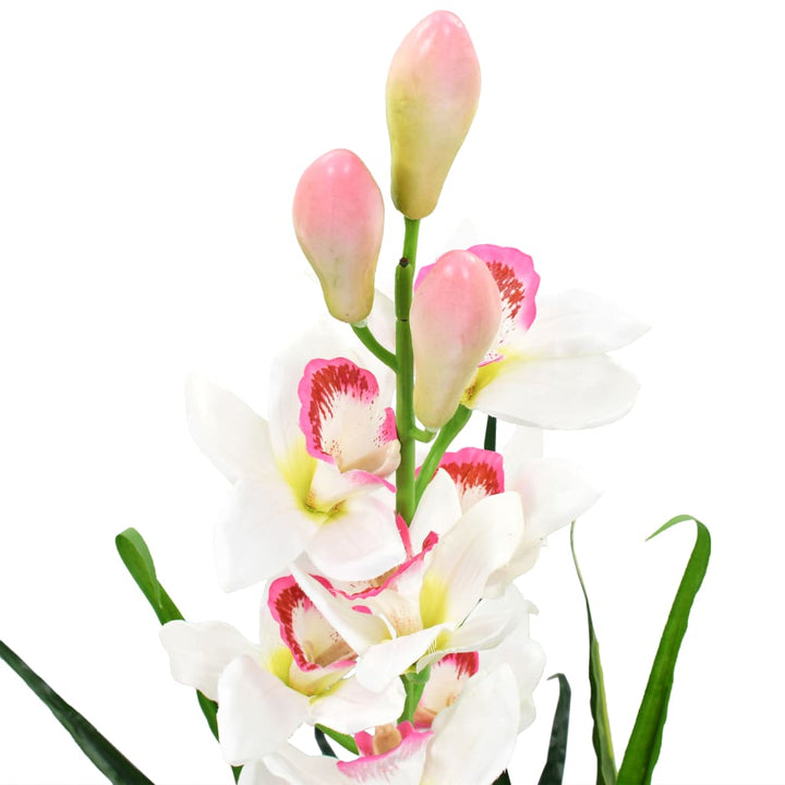 Kunstplant met pot cymbidium orchidee 100 cm groen