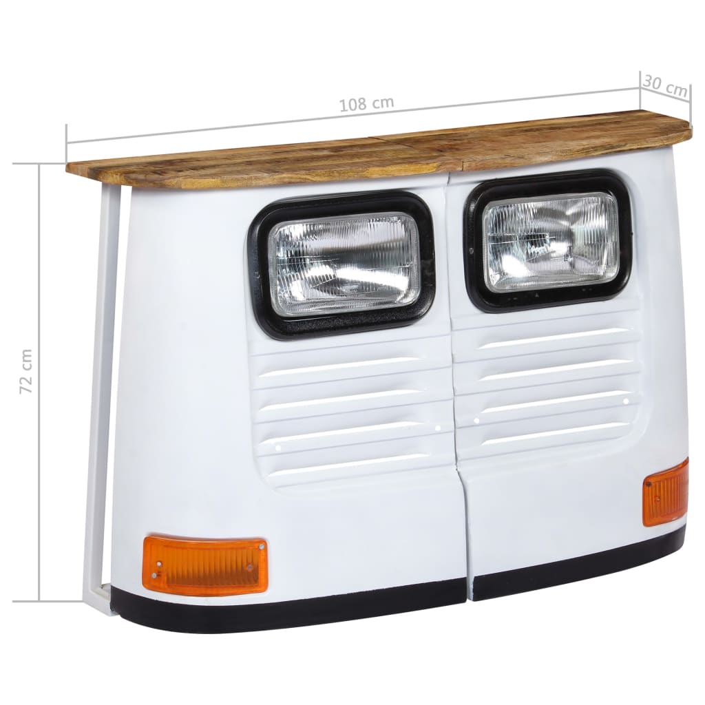 Dressoir vrachtwagen massief mangohout wit